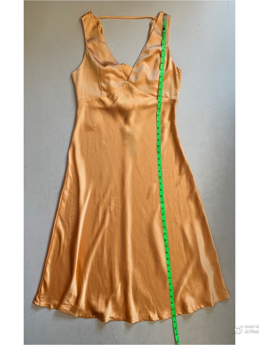 Lulus Large Incredible Love Light Orange Satin Cowl Back Midi Slip Dress NWT - Picture 15 of 16